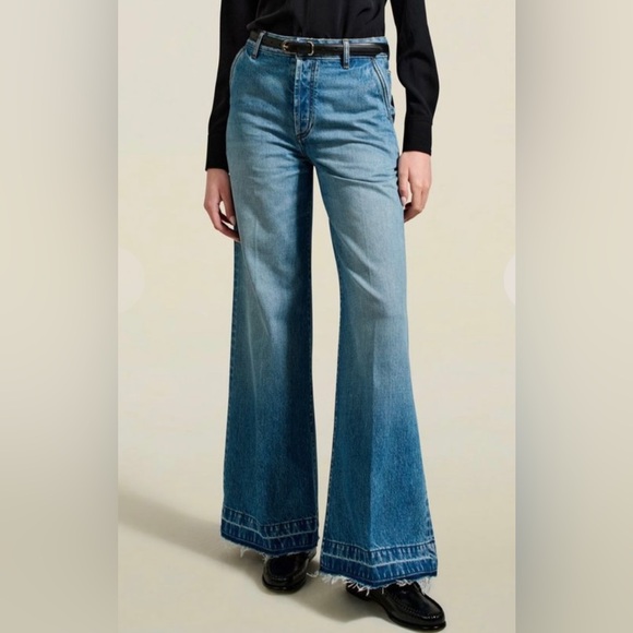 kallmeyer Denim - KALLMEYER Athena Flare Jean in Mid Blue Size 27